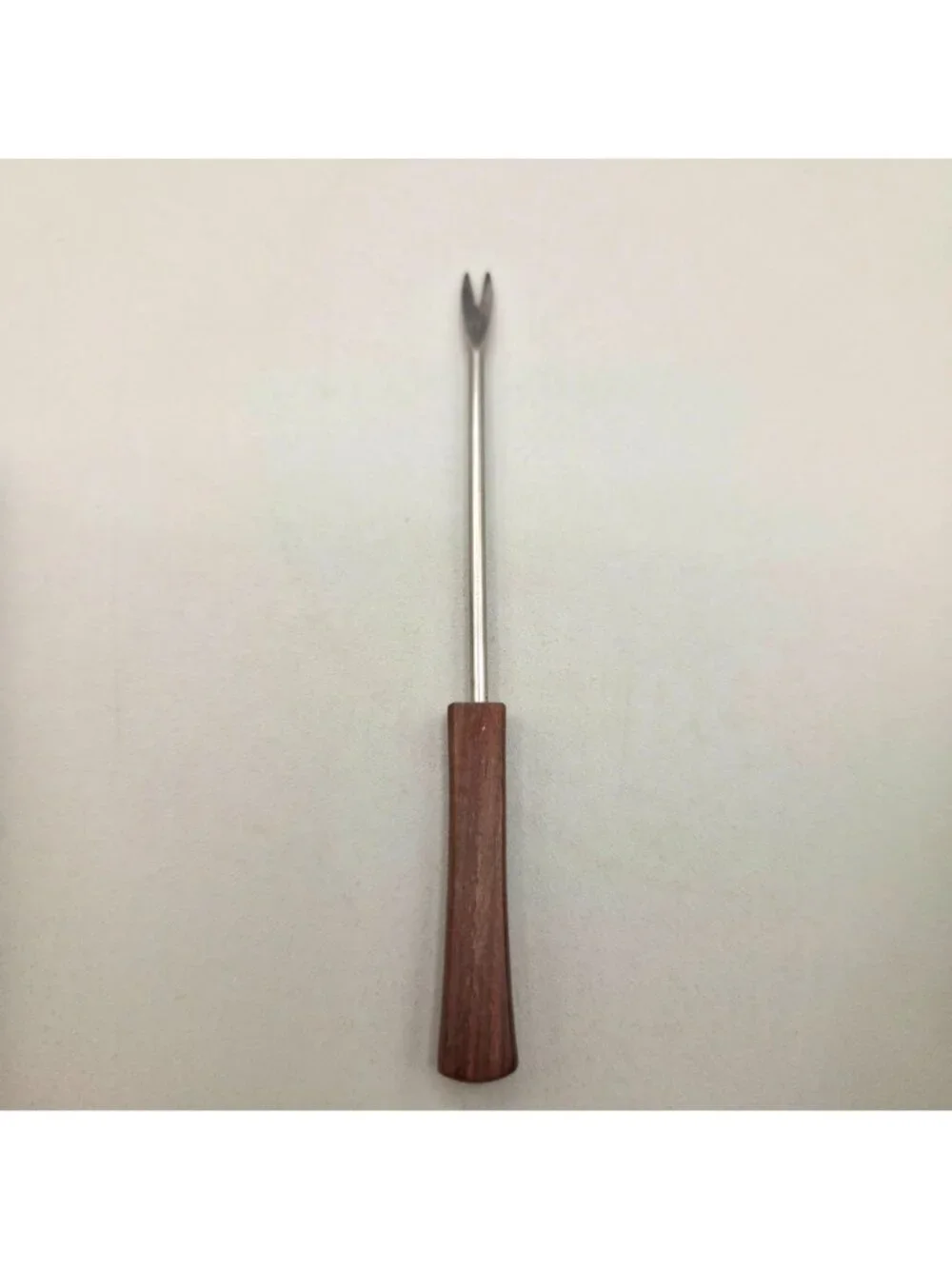 Vintage MCM Teak Wood Stainless Cocktail Pickle Cheese Forks Set of 12 Japan